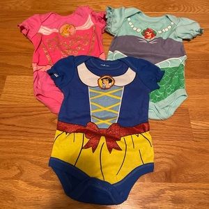 3 Disney Princess Bodysuits